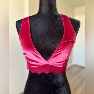 Auden Velvet Lace Bralette - Burgundy